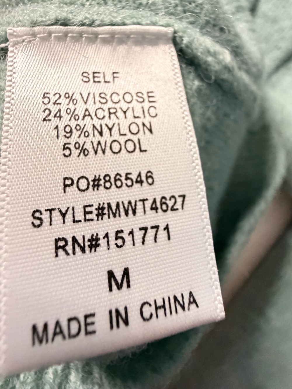 Le Lis Cold Shoulder Sweater Women’s Medium Sage Green Mint Wool Blend Knit - Picture 4 of 5